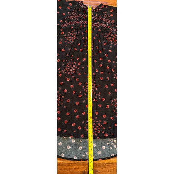 Free People Women’s Floral Dress Small Petite SP Romantic Black Red Flowers - Picture 9 of 12